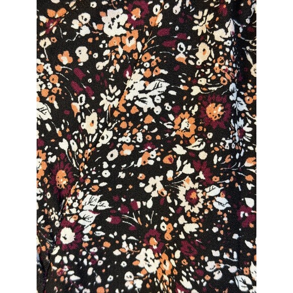 Boho Floral Midi Dress Cottagecore Peasant Prairie Dark Fairy Grunge Flowy L - Picture 5 of 7